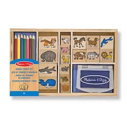 Set Timbri Animali - Include matite colorate e inchiostro melissa and doug