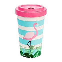 Bicchiere tazza in bamboo wood way flamingo
